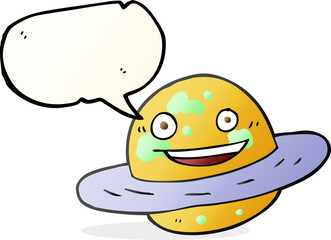 speech bubble cartoon planet