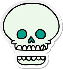 sticker cartoon doodle of a skull head