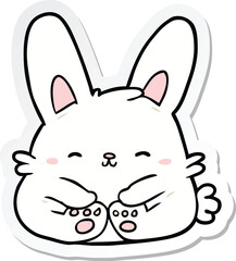 sticker of a cartoon rabbit