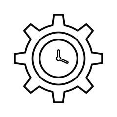 Time Setting Icon. Vector illustration. Outline symbol. 
