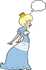 cartoon princess with thought bubble