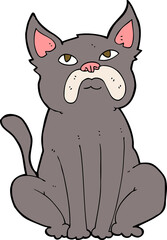 cartoon grumpy little dog