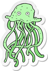 sticker of a cartoon octopus