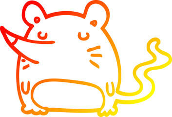 warm gradient line drawing cartoon mouse