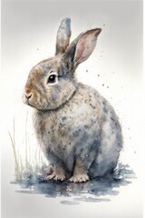 Obraz premium lapin, dessin aquarelle, illustration IA générative