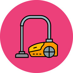 Vacuum Cleaner Multicolor Circle Filled Line Icon