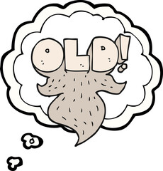 Obraz premium thought bubble cartoon old sign