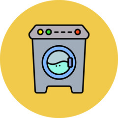 Washing Machine Multicolor Circle Filled Line Icon