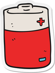 sticker of a cartoon battery