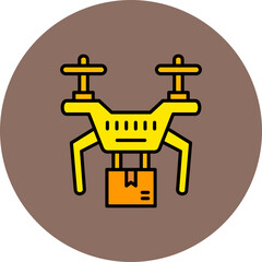 Drone Multicolor Circle Filled Line Icon