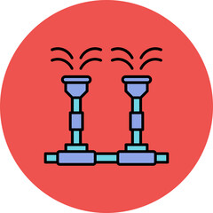 Irrigation System Multicolor Circle Filled Line Icon