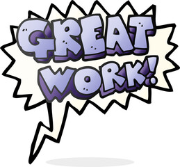 great work speech bubble cartoon symbol