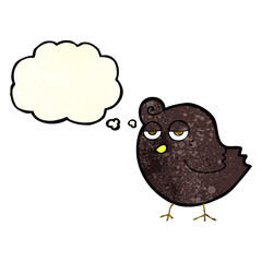 cartoon bird with thought bubble