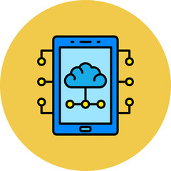 Tablet Multicolor Circle Filled Line Icon