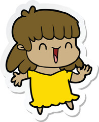 sticker of a cartoon woman