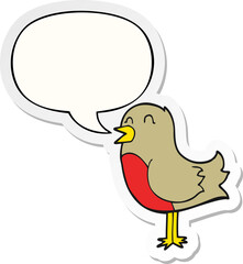 cartoon bird and speech bubble sticker