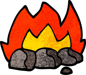 grunge textured illustration cartoon burning coals