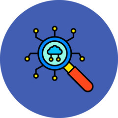 Search Multicolor Circle Filled Line Icon