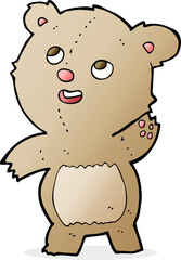 Obraz premium cartoon cute waving teddy bear