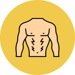 Body Pain Multicolor Circle Filled Line Icon