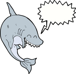 cartoon shark with speech bubble