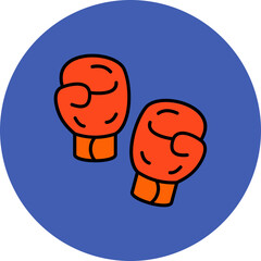 Boxing Glove Multicolor Circle Filled Line Icon