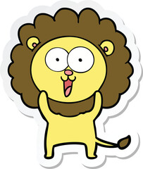 sticker of a happy cartoon lion