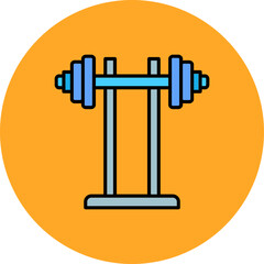 Barbell Multicolor Circle Filled Line Icon