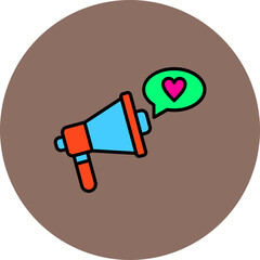 Call To Action Multicolor Circle Filled Line Icon