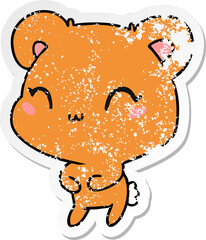 distressed sticker cartoon kawaii cute teddy bear