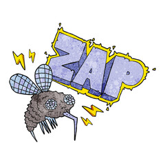 textured cartoon fly zapped