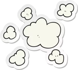 Deurstickers sticker of a cartoon steam clouds © lineartestpilot