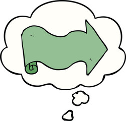 cartoon arrow and thought bubble