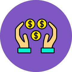 Charity Multicolor Circle Filled Line Icon