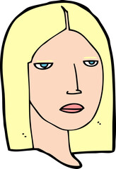 cartoon serious woman