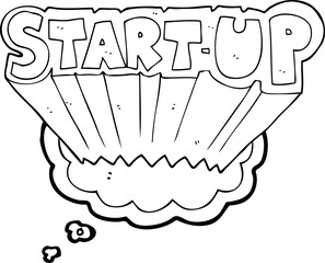 thought bubble cartoon startup symbol