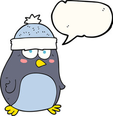 speech bubble cartoon penguin