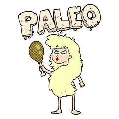 cartoon woman on paleo diet