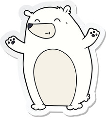 sticker of a happy polar bear cartoon