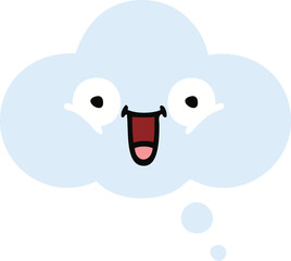 flat color retro cartoon thought bubble