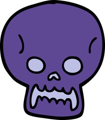 cartoon doodle halloween skull