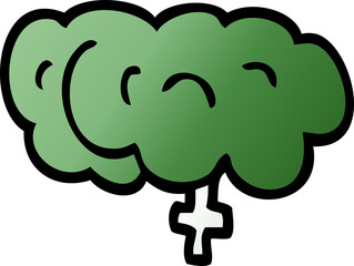 cartoon doodle zombie brain