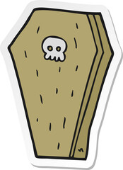 sticker of a cartoon halloween coffin
