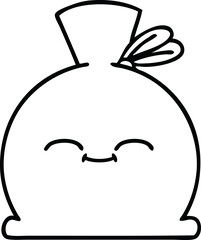line drawing cartoon sack
