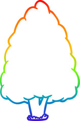 rainbow gradient line drawing tall tree