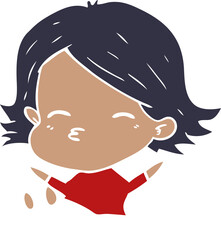 flat color style cartoon woman sitting