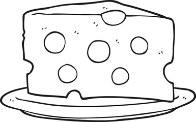black and white cartoon cheese