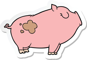 sticker of a cartoon pig