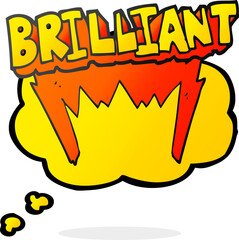 brilliant thought bubble cartoon word