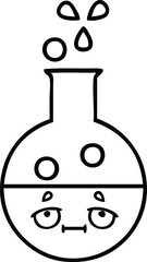 line drawing cartoon test tube